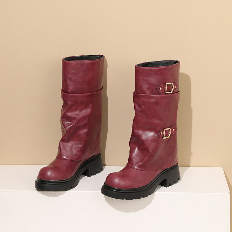 Womens Retro Multi-Layer Boot Buckles foto 4