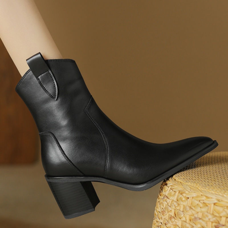 Women's Vintage Mid-Calf Western Cowboy Boots In Full Leather AutumnWinter Style foto 4