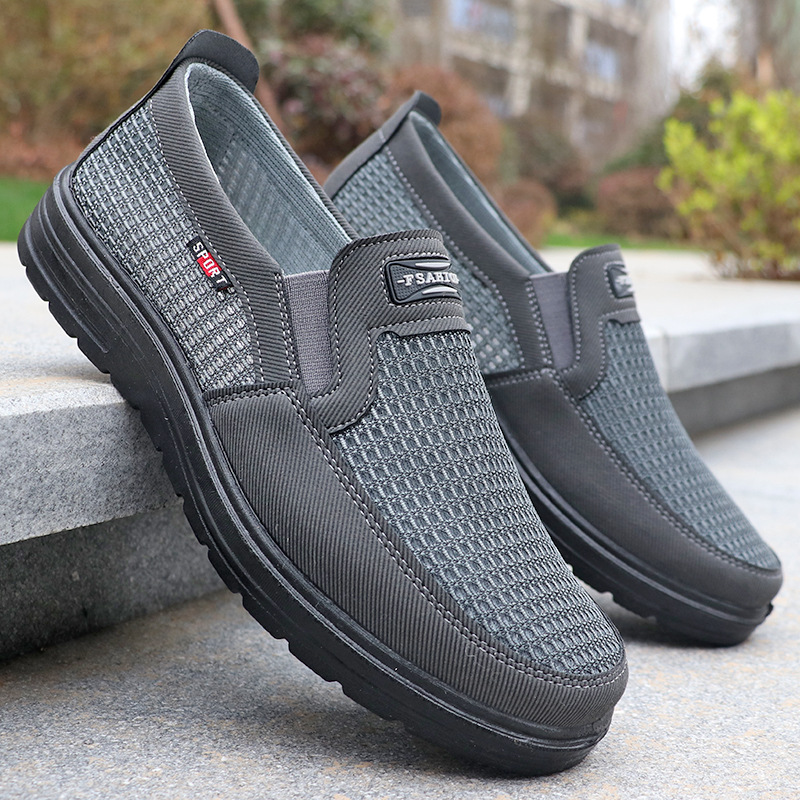 Mesh Surface Shoes Male Breathable One Pedal Leisure Cloth Shoes foto 4