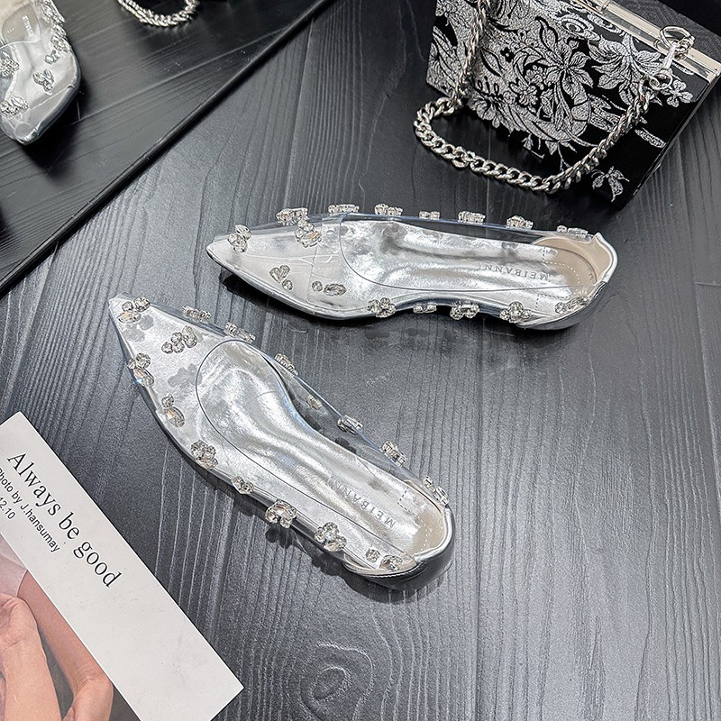 Beautiful Shallow Mouth Transparent Rhinestone Pumps foto 5