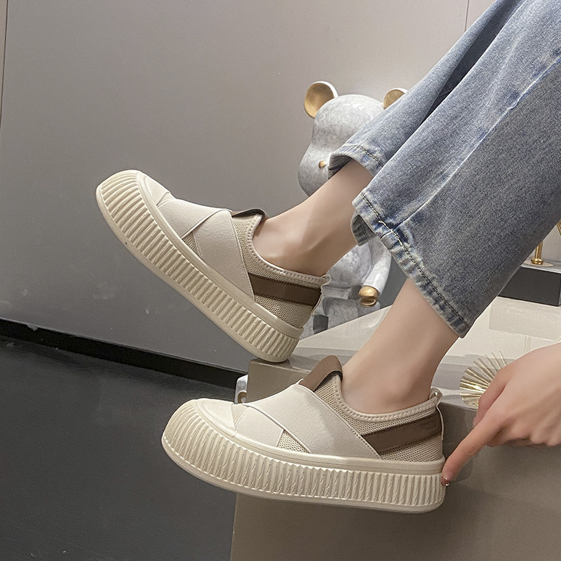 Womens Trendy White Sneakers Chunky Platform Shoes For Students Casual Skate-style Sneakers foto 5