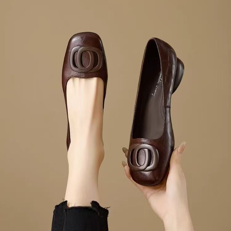 French-style Vintage Low-cut Round-toe Versatile Womens Shoes foto 5