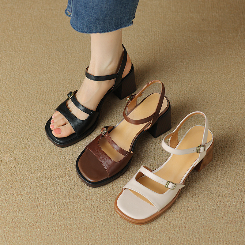 Women's Retro Open-Toe Casual Sandals foto 5