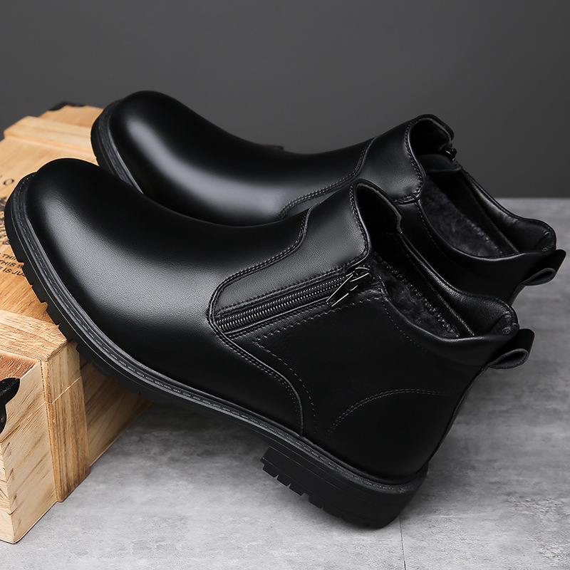 Men's Leather Shoes High-top Leather Casual foto 3