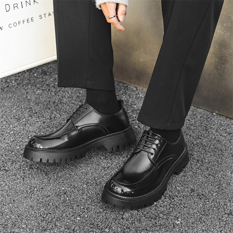 Men's Thick-soled Height-increasing Casual Leather Shoes foto 2