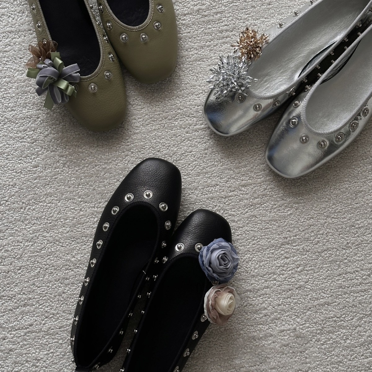 Round-head Rivet Low-cut Casual Womens Shoes foto 3