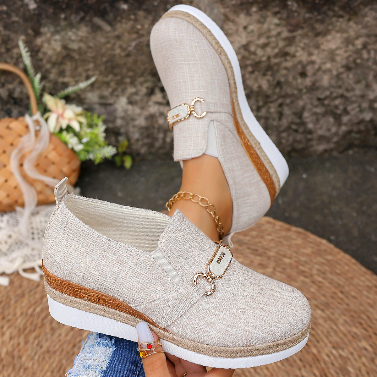 Height-increasing British-style Slip-on Loafers With A Plaid Pattern foto 3