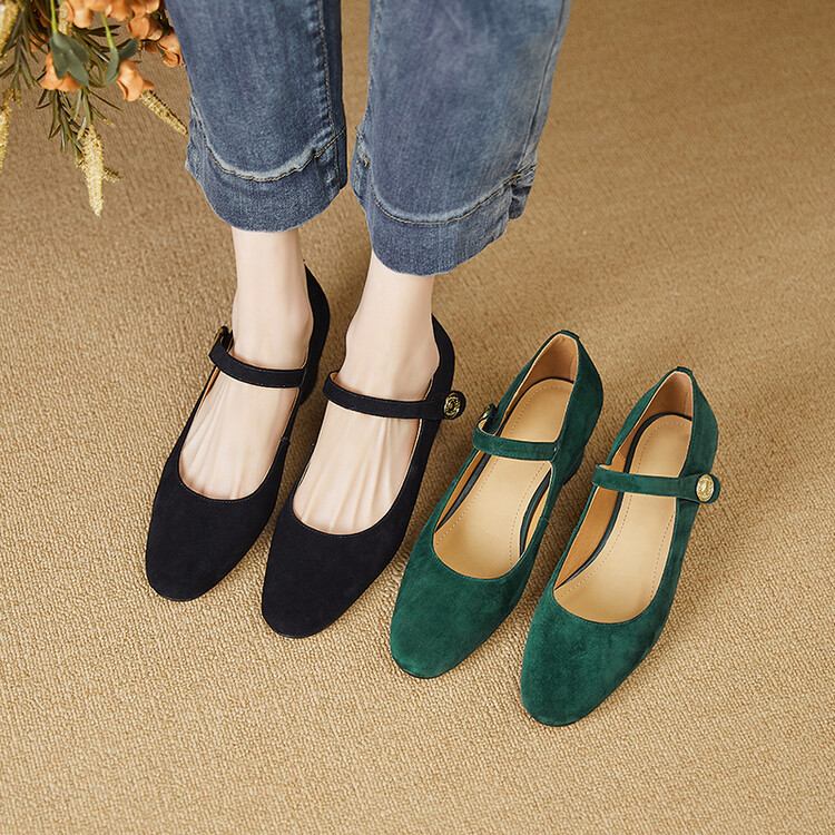 Mary Jane Shoes Season Chunky Heel Pumps Women's Shallow Mouth foto 2