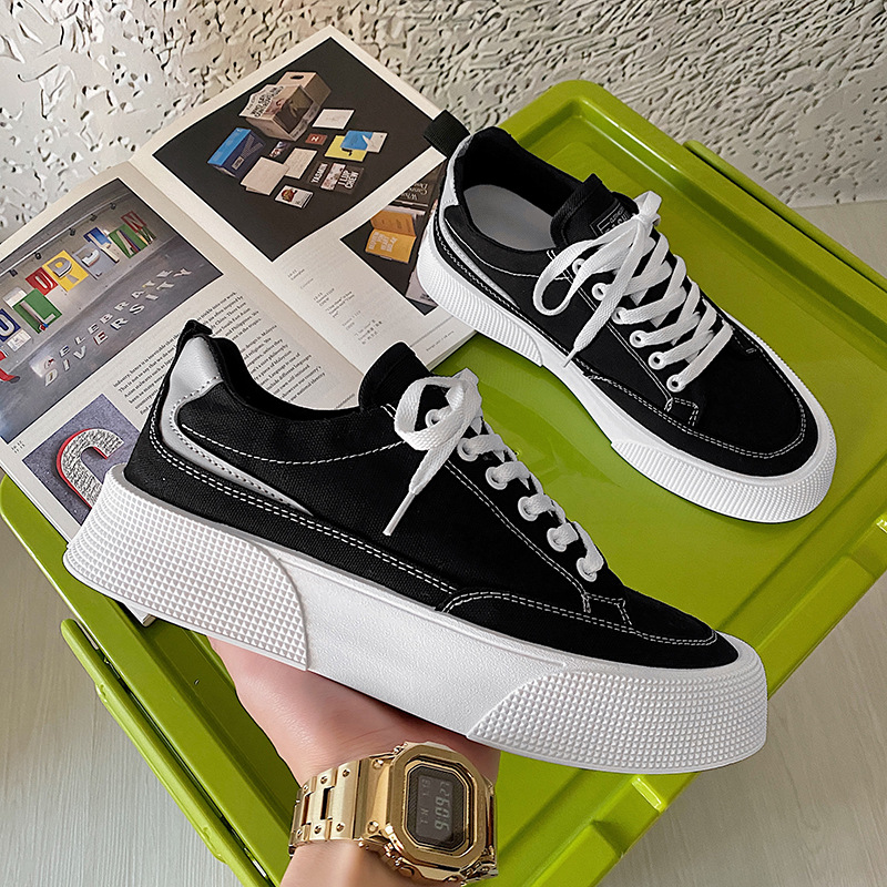 Canvas Breathable Low Top Platform Men's Casual Sneakers foto 2