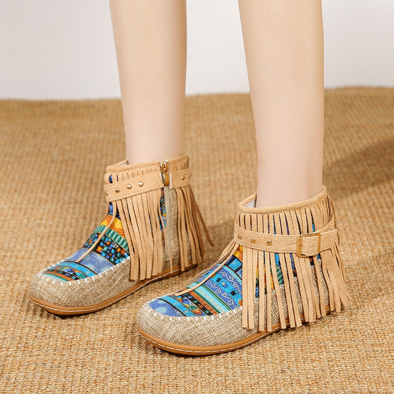 European And American-style Tassel-buckle Fashion Boots, Women's Dr Martens Boots foto 4