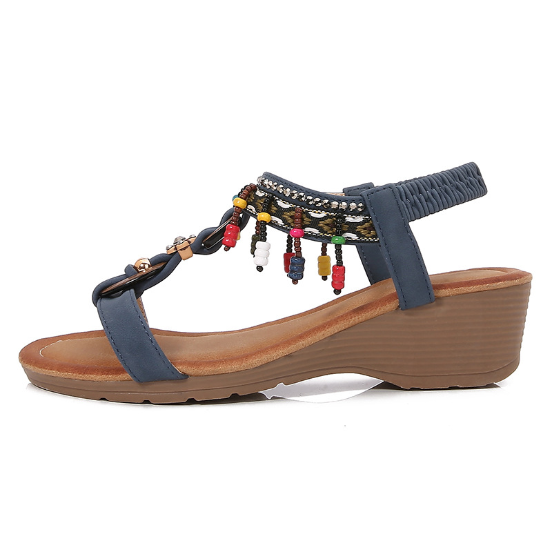 Rhinestone Sandals Korean Style Platform Wedge Women's Shoes foto 5