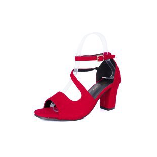 Women's Roman Chunky Heel Suede Sandals With Buckle