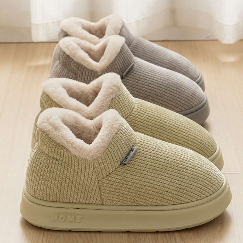 Ankle Wrap Cotton Slippers Women's Indoor Plush Thermal Non-slip Cotton-padded Shoes foto 5