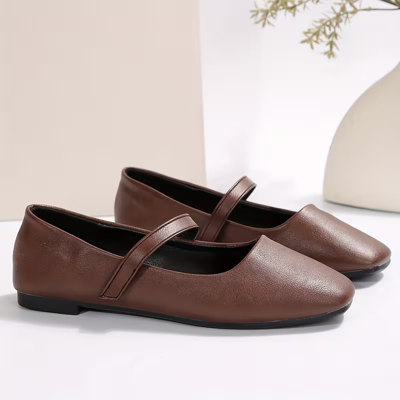 Womens Low-heeled Dark-brown Pumps To Pair With Skirts foto 3