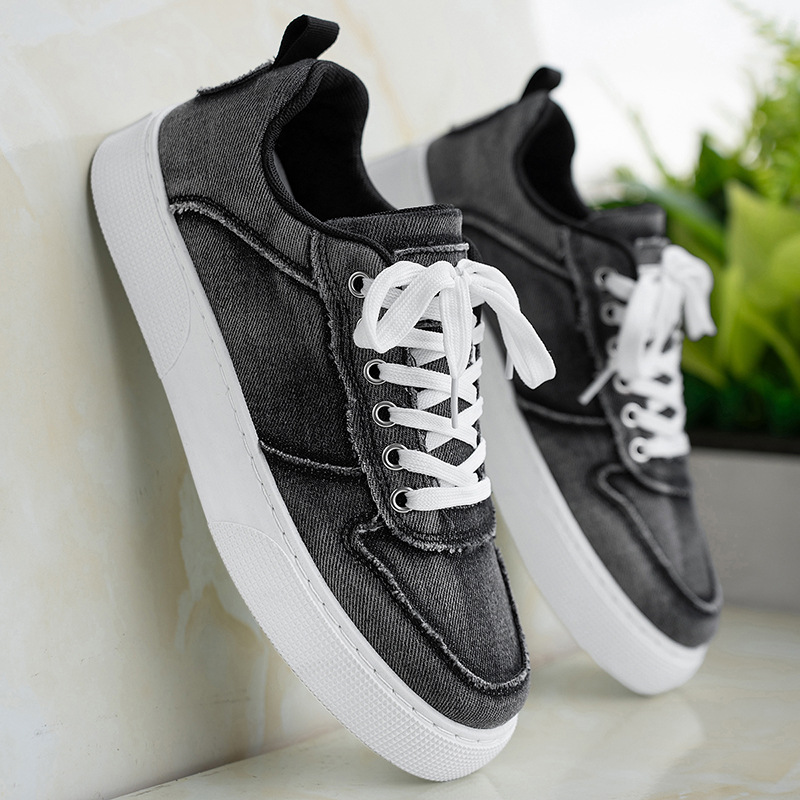 Casual Versatile Canvas Shoes Denim Trendy Stitching foto 3