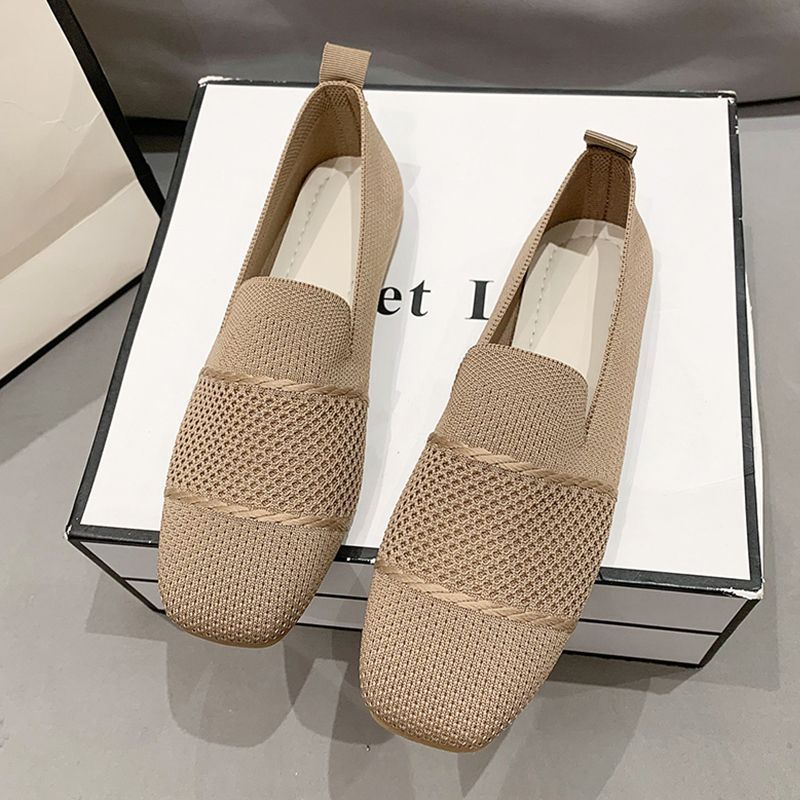 Breathable Flyknit Casual Women's Flat Shoes foto 5