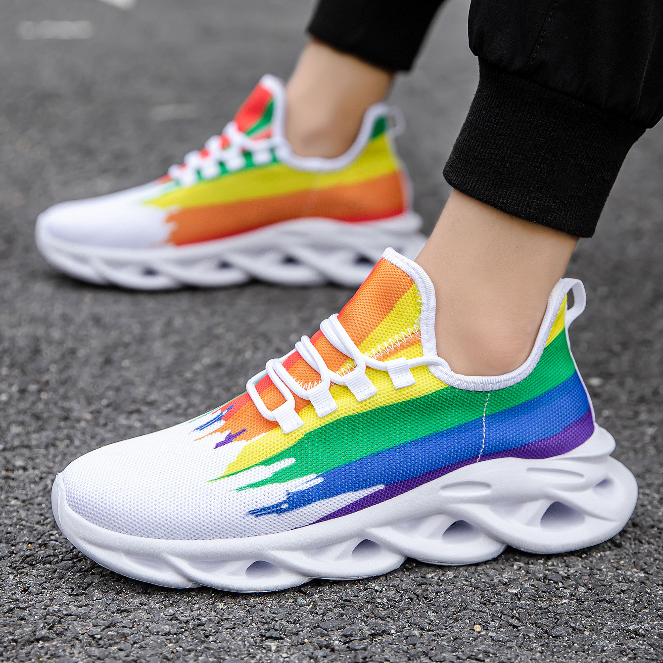 Men's Running Shoes Fly Woven Mesh Breathable Casual Sneaker foto 2