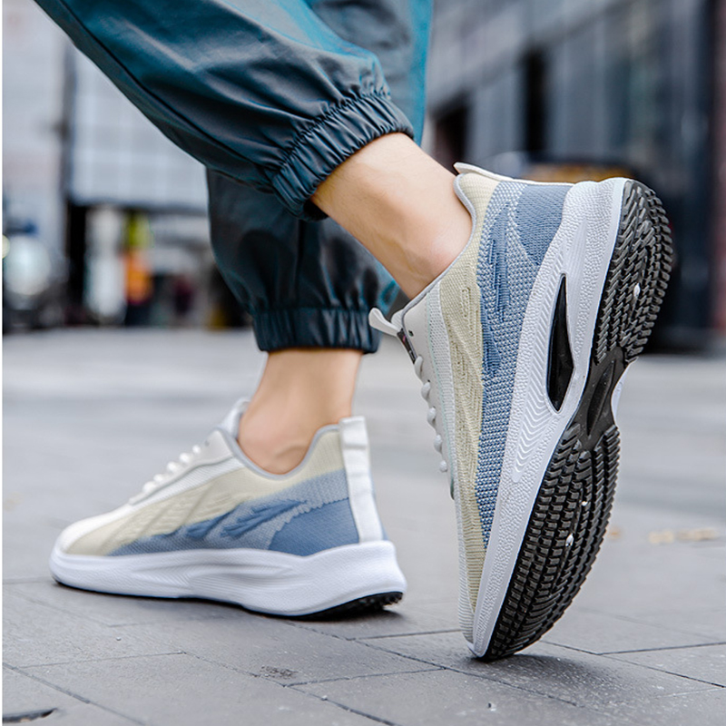Color-blocked Mesh Sneakers Men Breathable Comfortable Casual Fashion Lace Up Wear-resistant Walking Running Sports Shoes foto 2