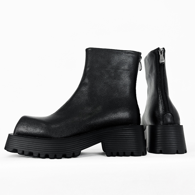 Square Martin Boots Men's Thick Soles European And American Lovers High Top Leather foto 2