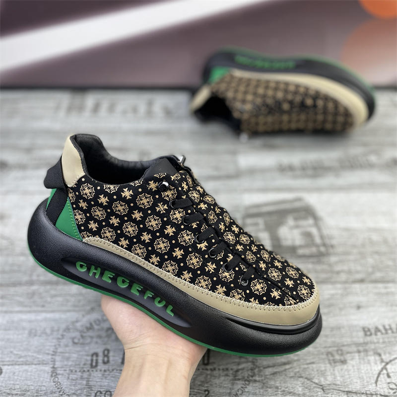Men's Shoes Thick Sole Slip-on Fleece Printed foto 4