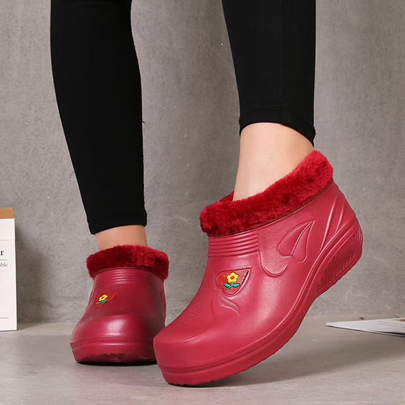 Waterproof Cotton Shoes With Fleece For Warmth Waterproof And Anti-slip Rain Boots foto 5