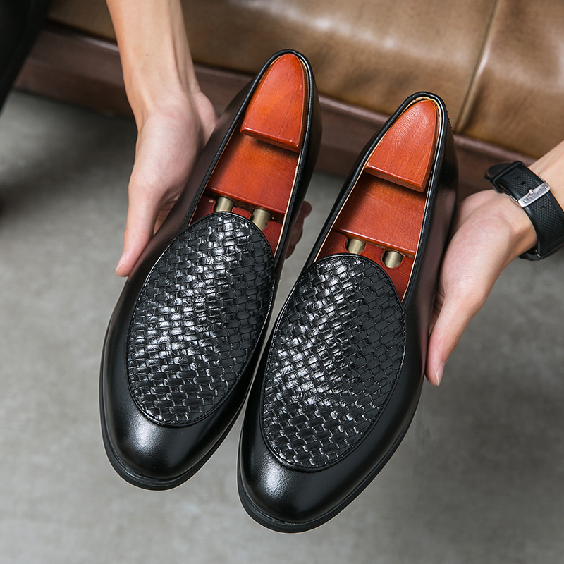 Business Casual Loafers Men's Simplicity Lightweight Laceless Leather Shoes foto 4