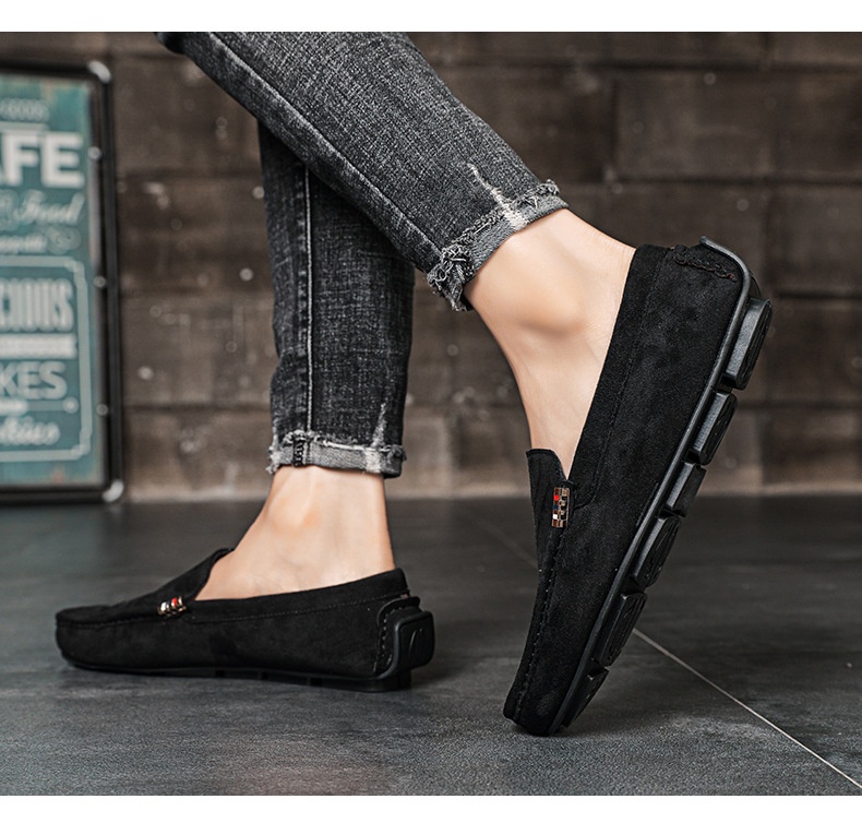 British Style Casual Men's Shoes Suede Rubber Sole Handmade Gommino Casual Shoes foto 3