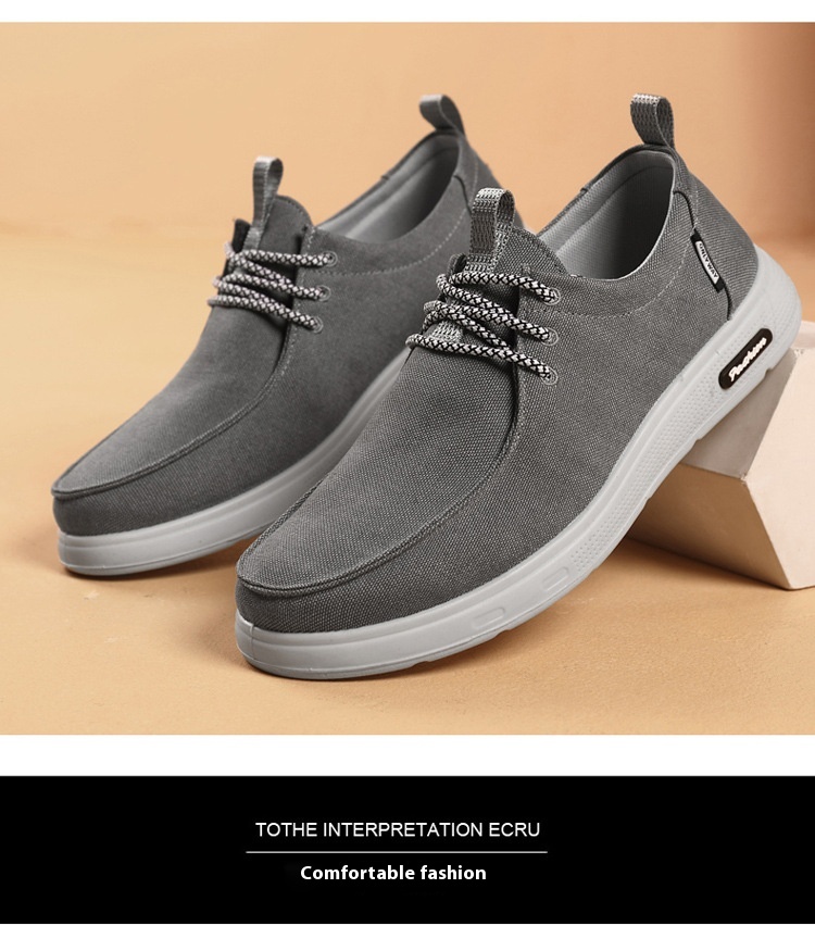 Men's Cloth Shoes Versatile Soft Bottom Lace Up Leisure Sports foto 3