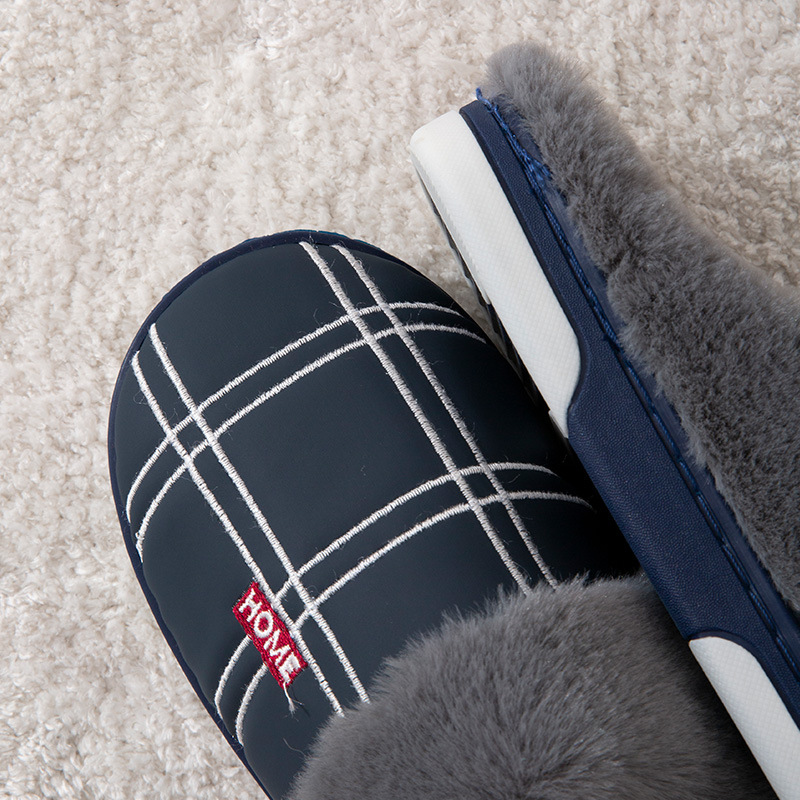 Winter Warm Slugged Bottom Plush Slippers