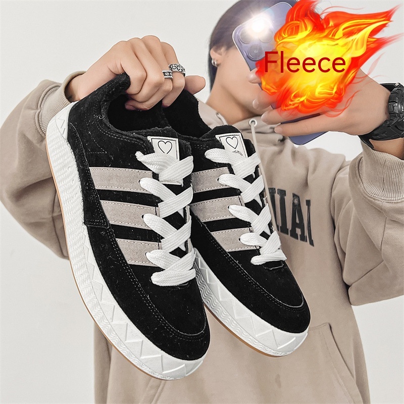 Men's Shoes Hong Kong Style Warm With Velvet Retro foto 3