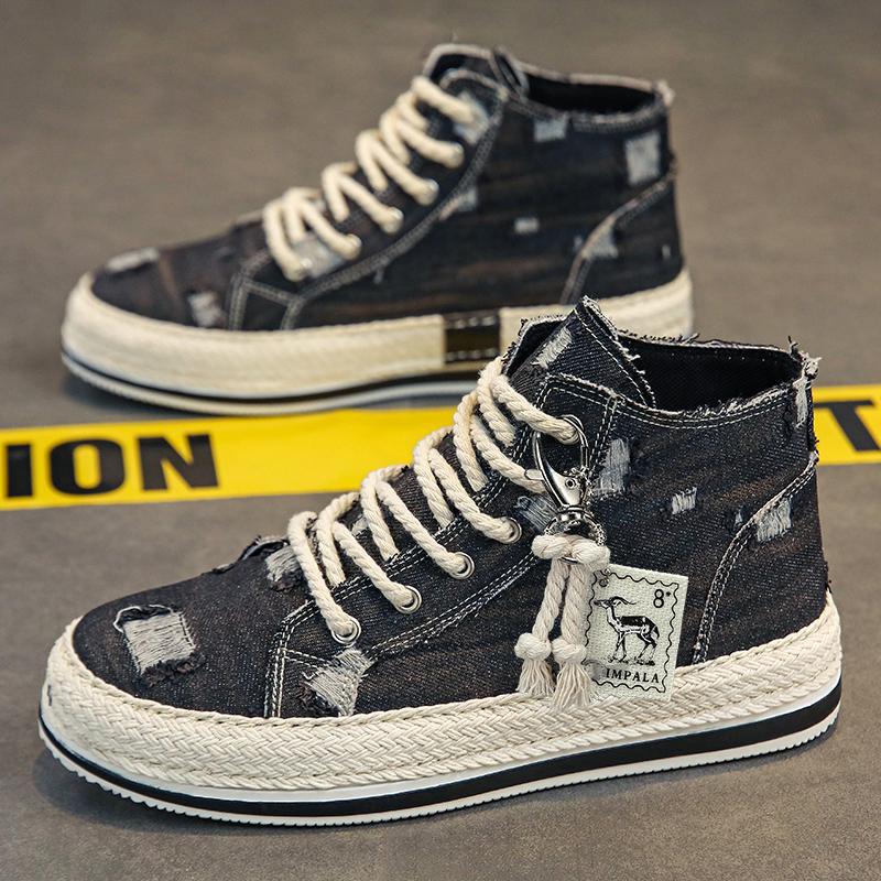 1970s High-top Canvas Shoes Men's Korean-style Student foto 3