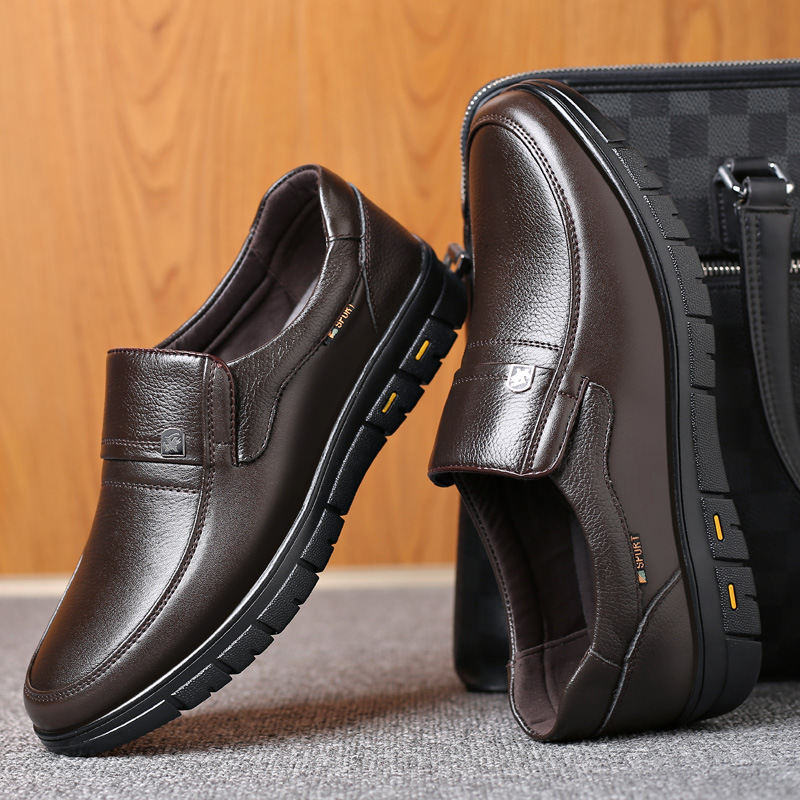 Men's Casual Leather Shoes Soft Bottom foto 5