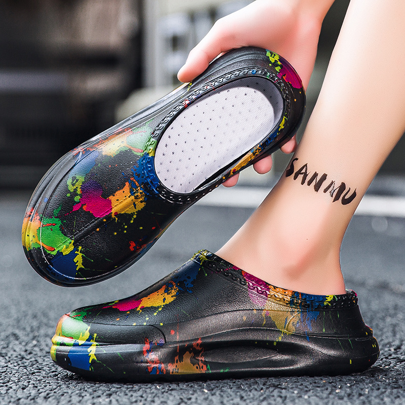 Men's Fashion Platform Pump Chef Hotel Waterproof Food Workshop Work Shoes Durable Garden Slippers foto 4