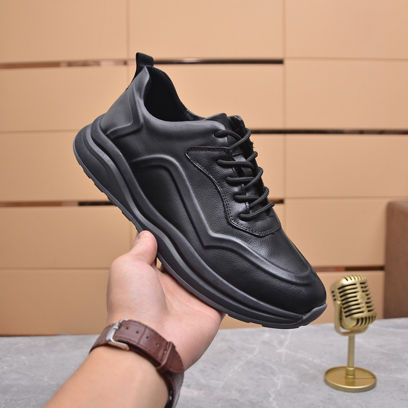 First Layer Cowhide Soft Bottom Running Shoes Leather Sports foto 2