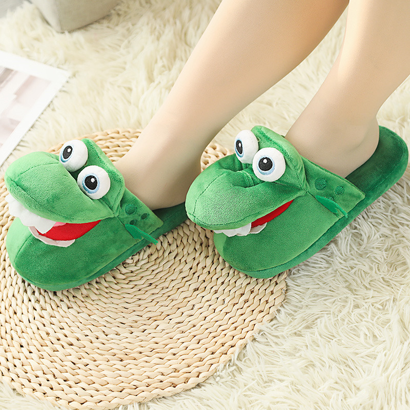 Animal Slippers Dancing Spoof Dinosaur Cotton Shoes Sand Carving foto 5