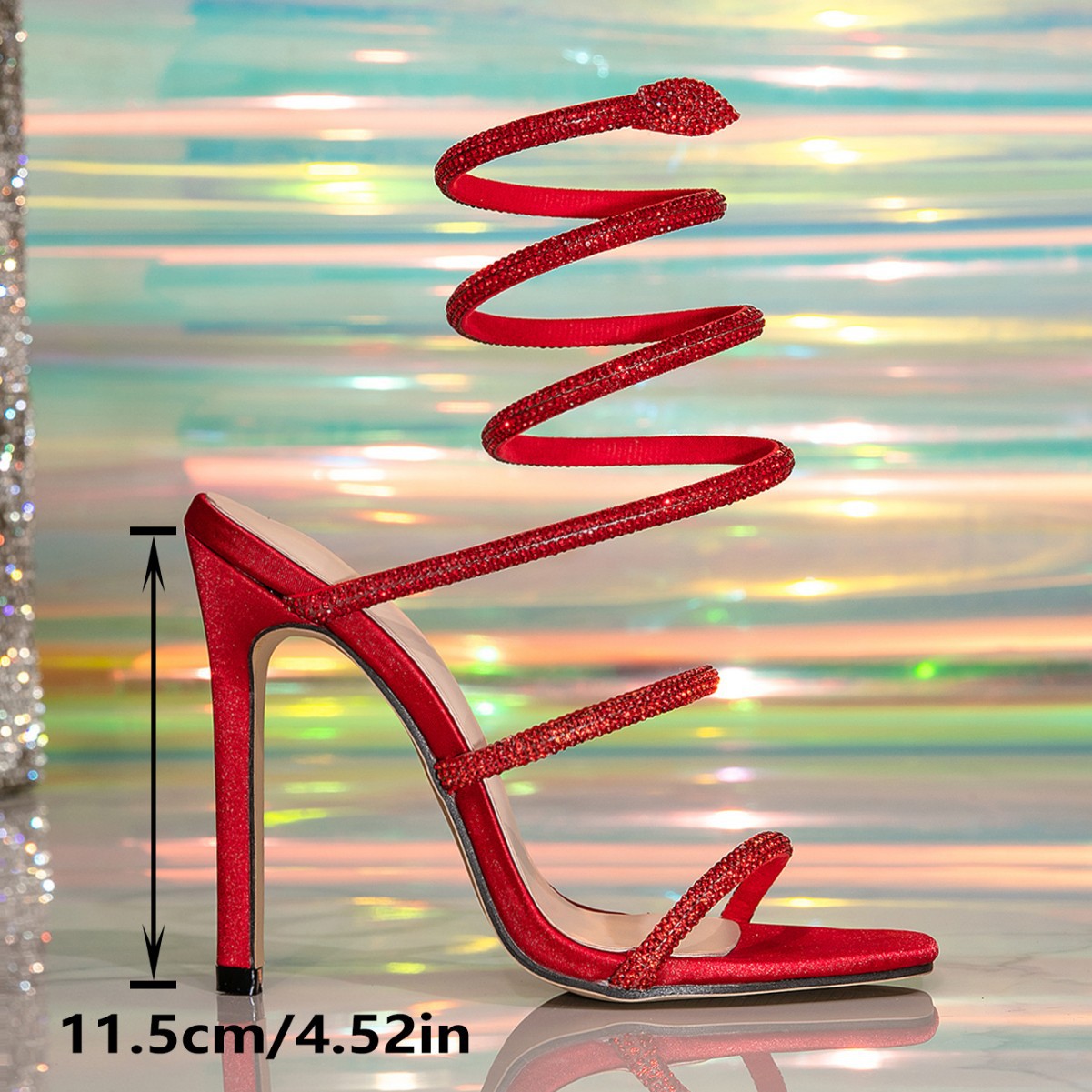 Fashion Snake-wrapped Sexy Crystal High Heels foto 4