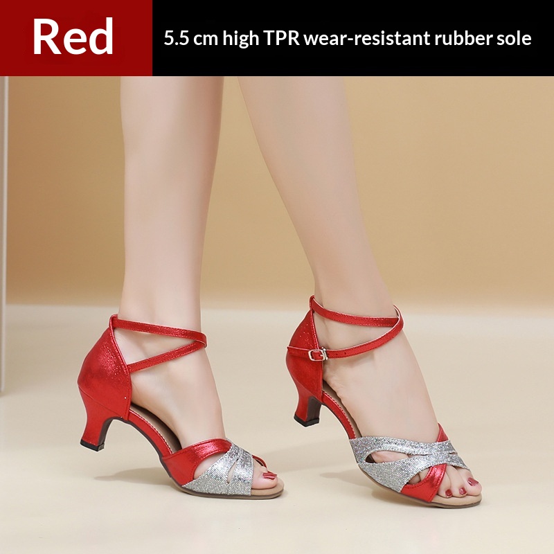 Womens Faux Suede Latin Dance Shoes foto 3