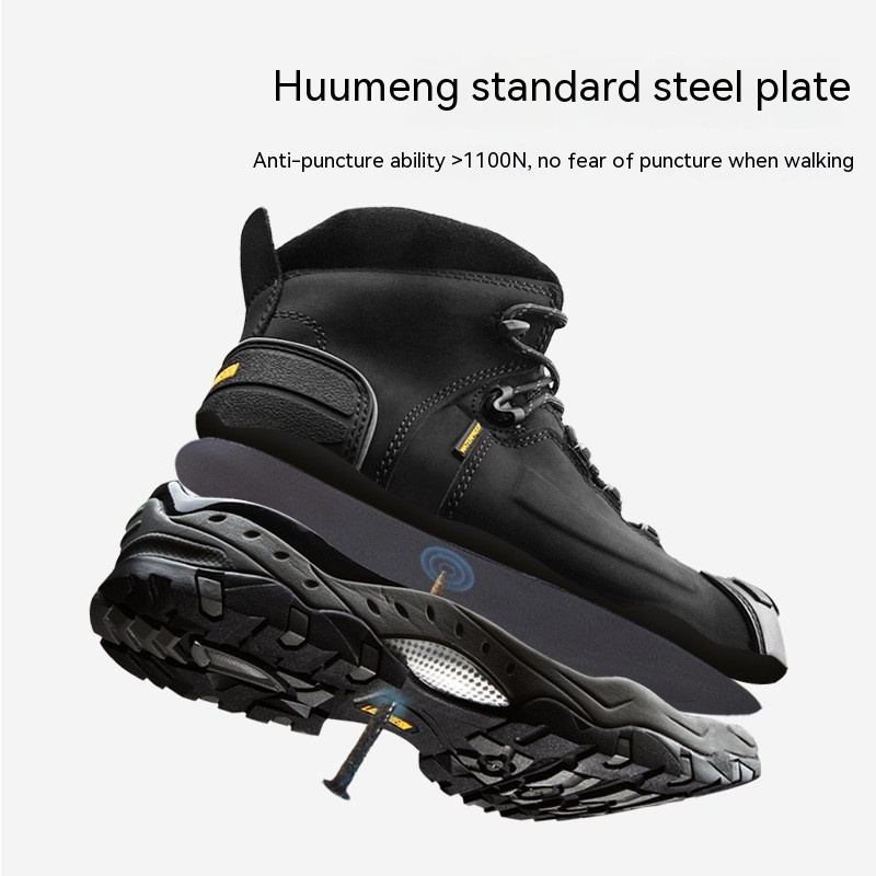 Labor Protection Shoes Men's Steel Toe Cap Anti-smashing foto 5