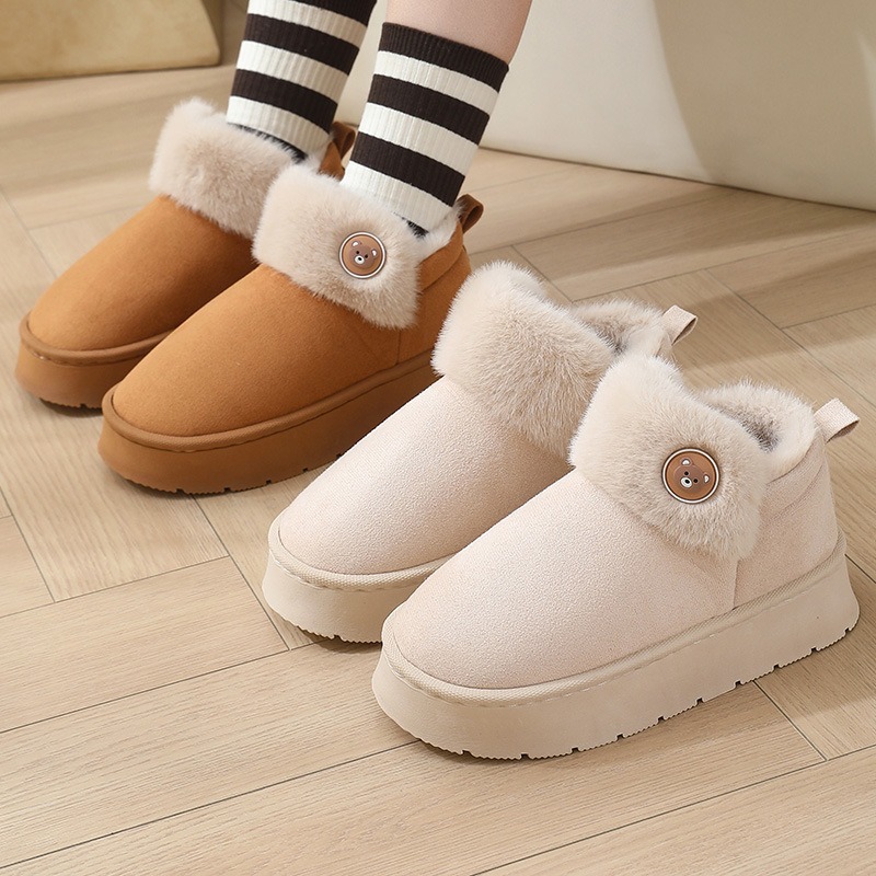 Ankle Wrap Cotton Slippers Thickened Couple Non-slip Warm Cotton Shoes foto 4
