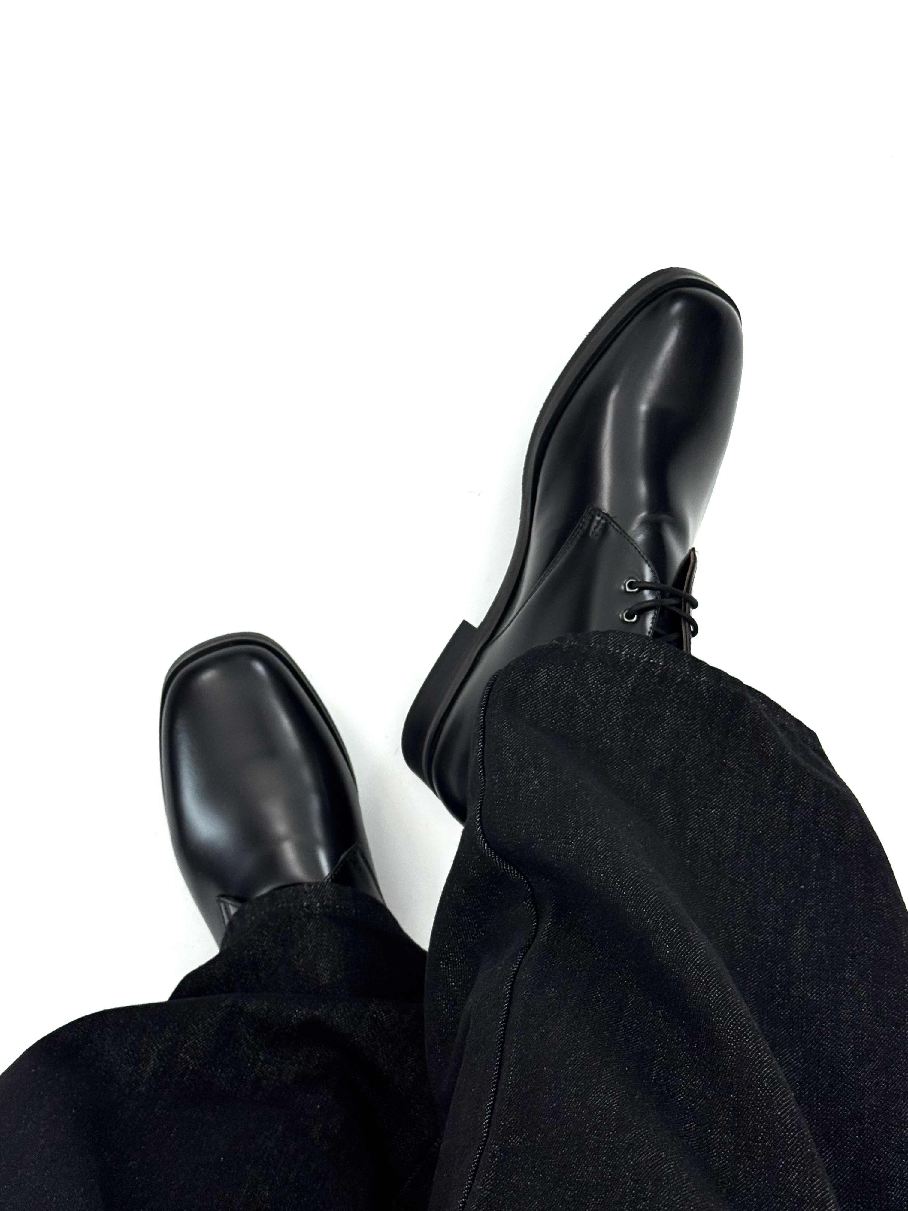 Retro British-style Square-toe Leather Dress Shoes foto 2
