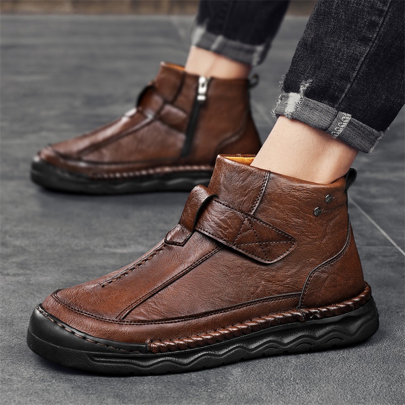 High-top Men's Boots Ankle Leisure Cargo Mid-top Leather foto 4