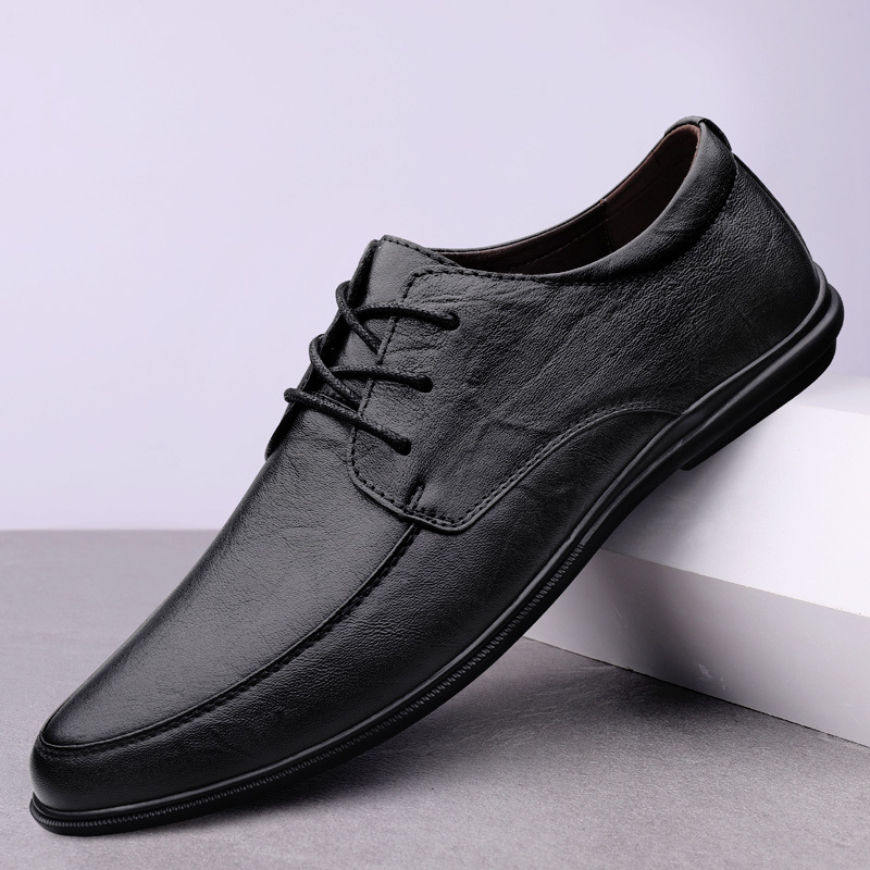 Mens Casual Leather Shoes With Soft Soles foto 2