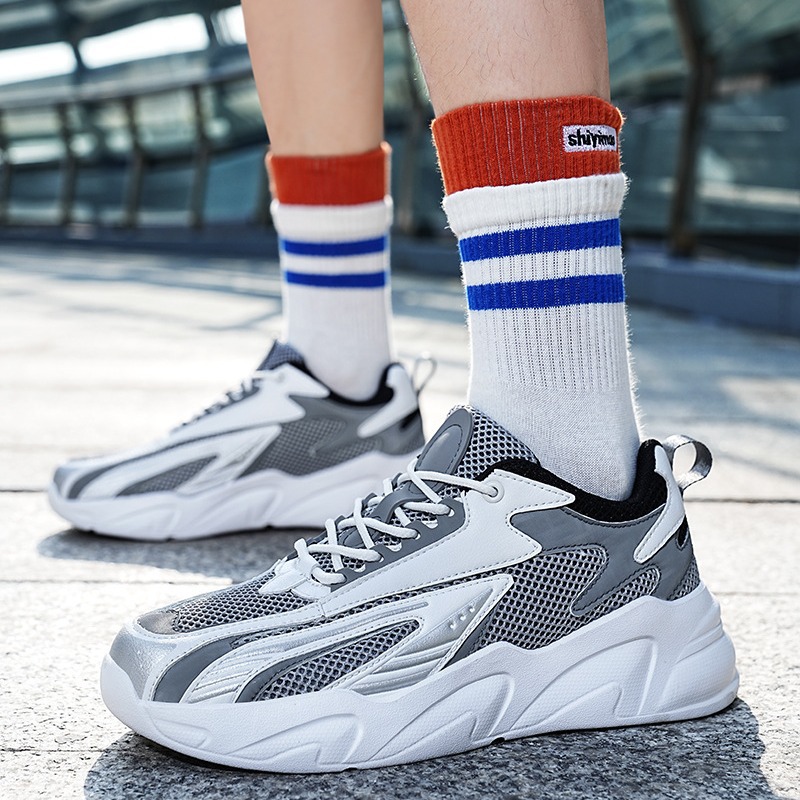Men's Trendy All-match Casual Mesh Sneaker Thick Bottom Plus Size Lightweight Breathable Clunky Shoes foto 5