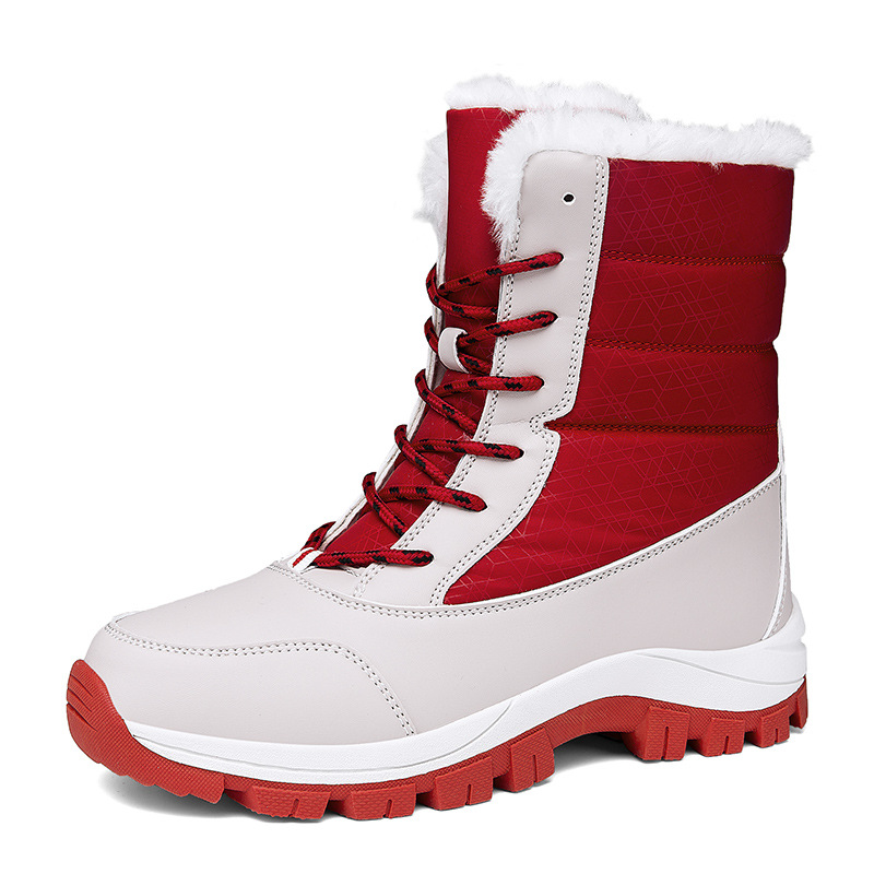 Winter Cotton Boots Outdoor Women's Fleece Lined Padded Warm Keeping Snow Boots foto 4