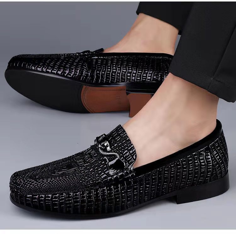 Slip-on Snake Pattern Embossed Leather Flat Driving Casual Leather Shoes foto 5