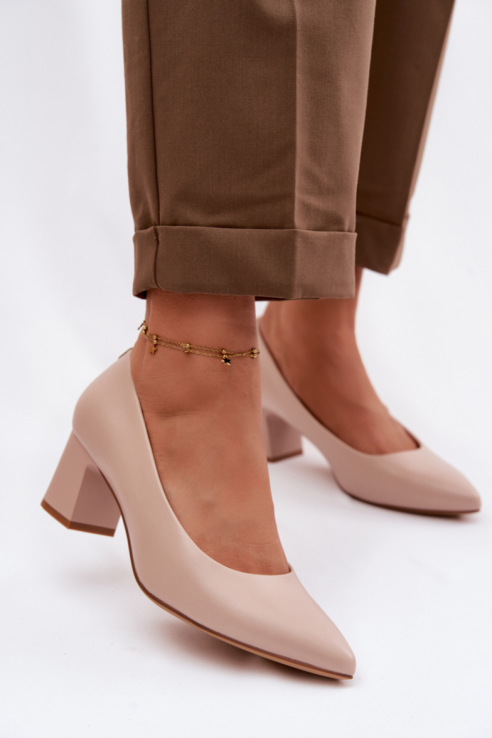 Pumps met dikke hak Step in style