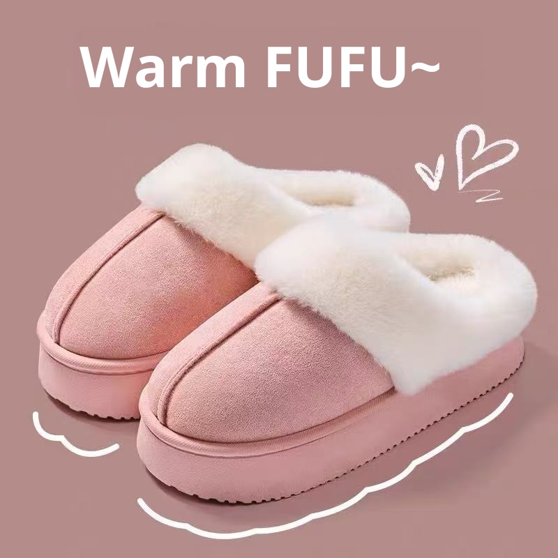 Women's Non-slip Platform Plush Cotton Slippers foto 4