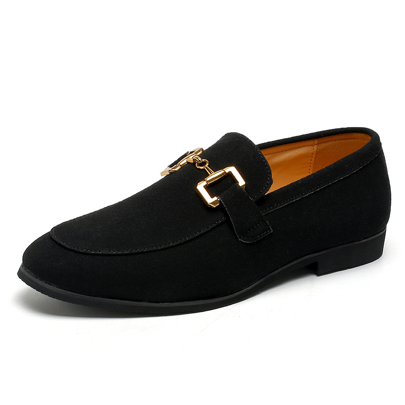 Mens Solid-Colored Glossy Casual Leather Dress Shoes For The Office foto 4