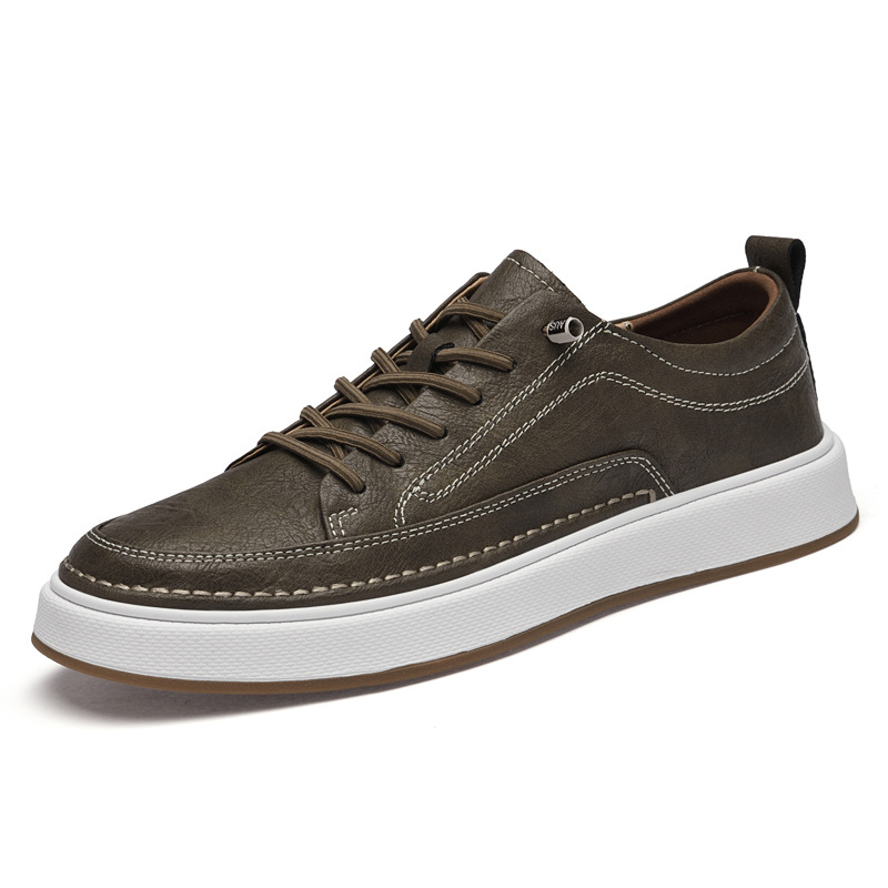 Men's Casual Simple Leather Sneakers foto 4