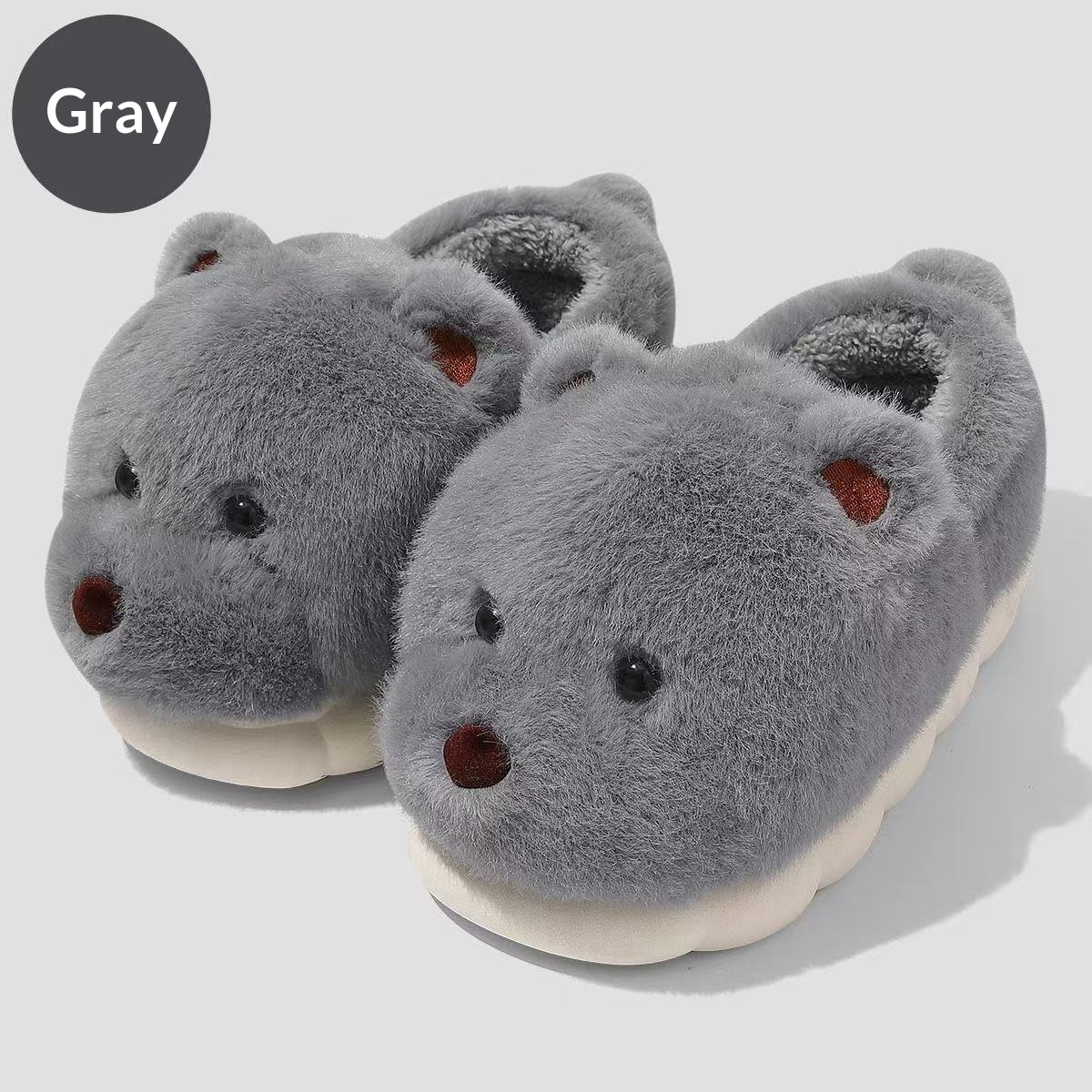 Cartoon Plush Warm Non-slip Thick-soled Cotton Slippers foto 3